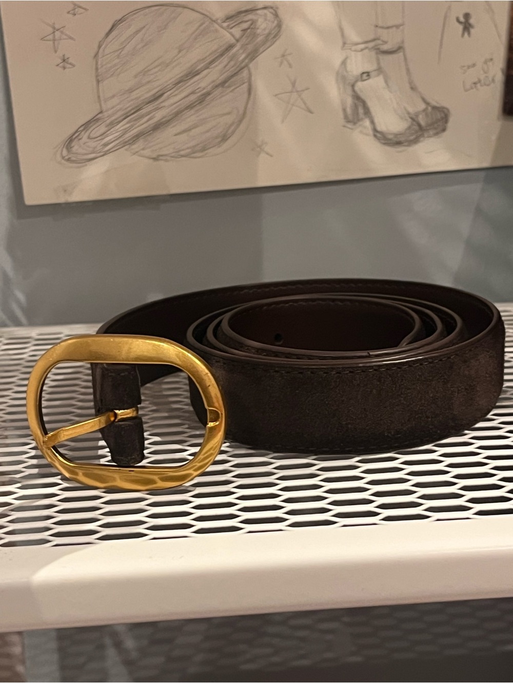 simple classy cool girl stylish belt gold hardware brown belt